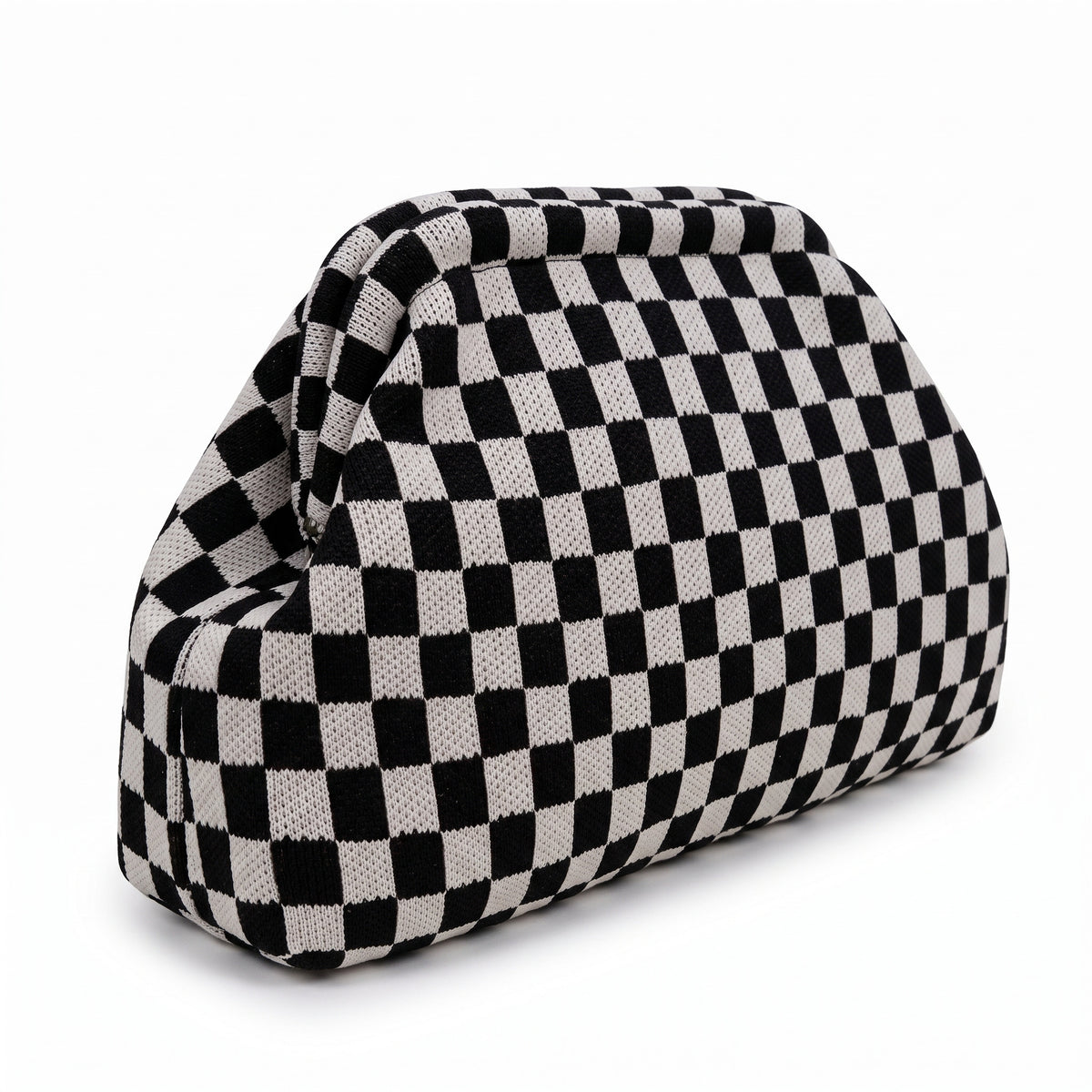 Monochrome Checkerboard Cloud Pouch