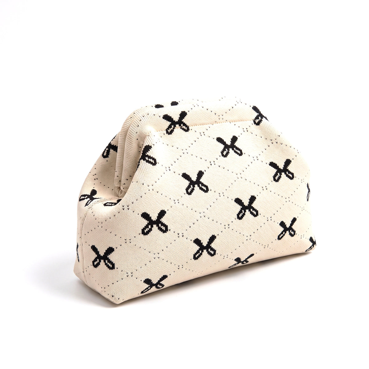 Cream Bow Cloud Pouch