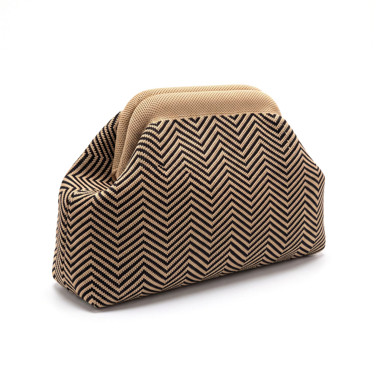 Olive Chevron Cloud Pouch