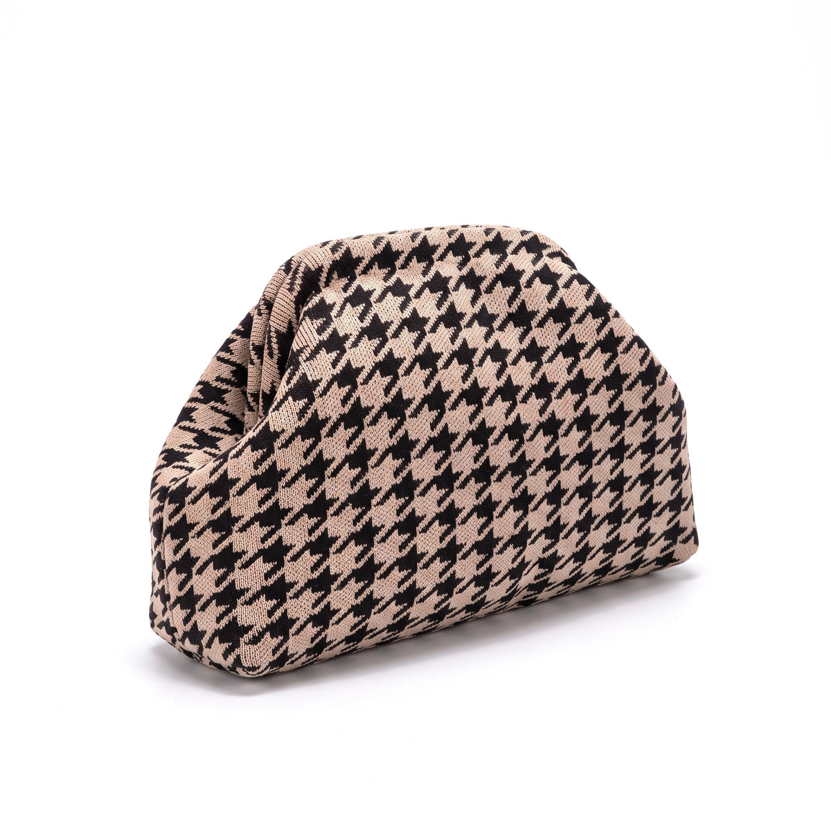 Cocoa Houndstooth Cloud Pouch
