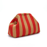 Poppy & Tan Pinstripe Cloud Pouch
