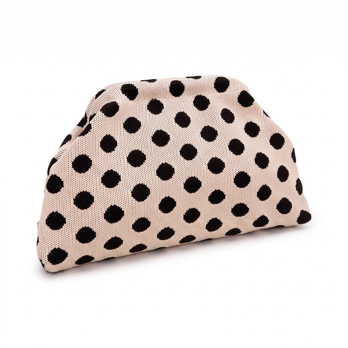 Beige Polka Dot Cloud Pouch — studio