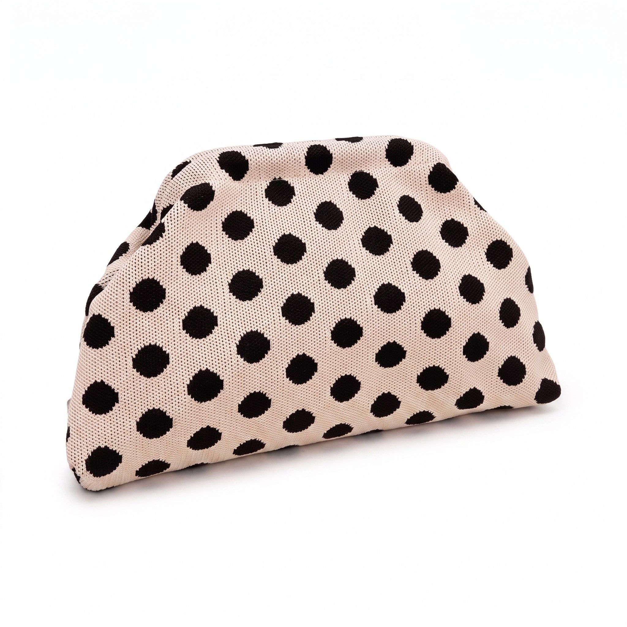 Beige Polka Dot Cloud Clutch — studio