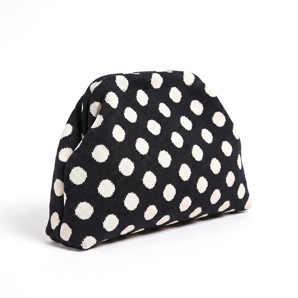 Black Polka Dot Cloud Clutch — studio