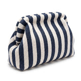 Navy & Cream Stripe Cloud Pouch