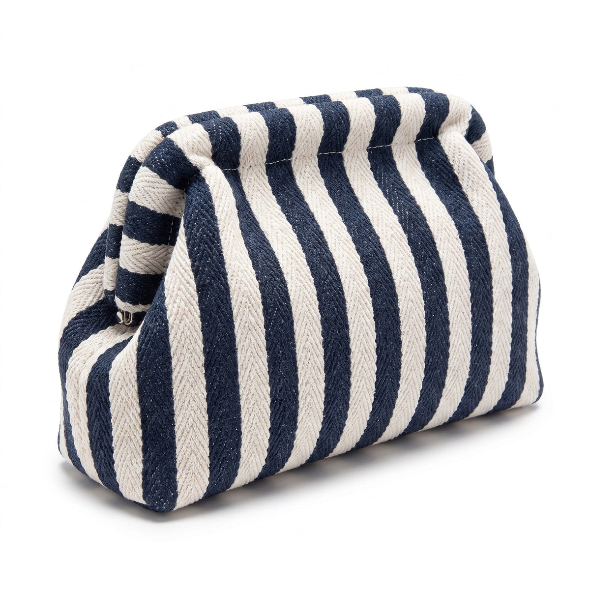 Navy & Cream Stripe Cloud Pouch