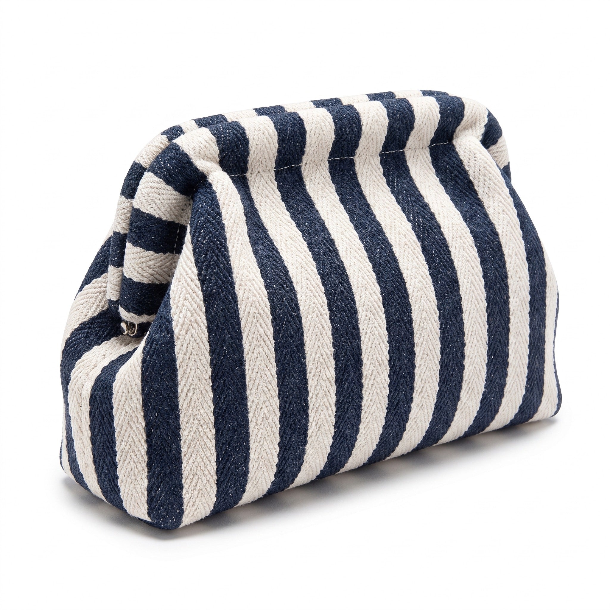 Navy & Cream Stripe Cloud Pouch
