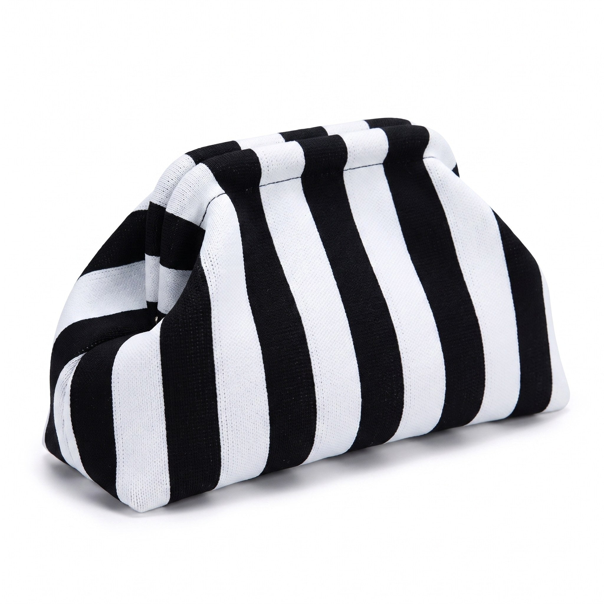 Monochrome Stripe Cloud Clutch — studio