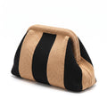 Sand & Black Stripe Cloud Clutch — studio
