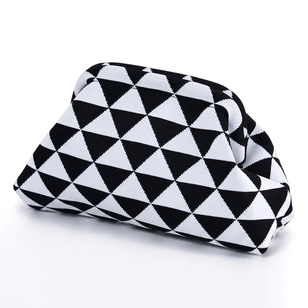 Monochrome Triangle Cloud Clutch — studio