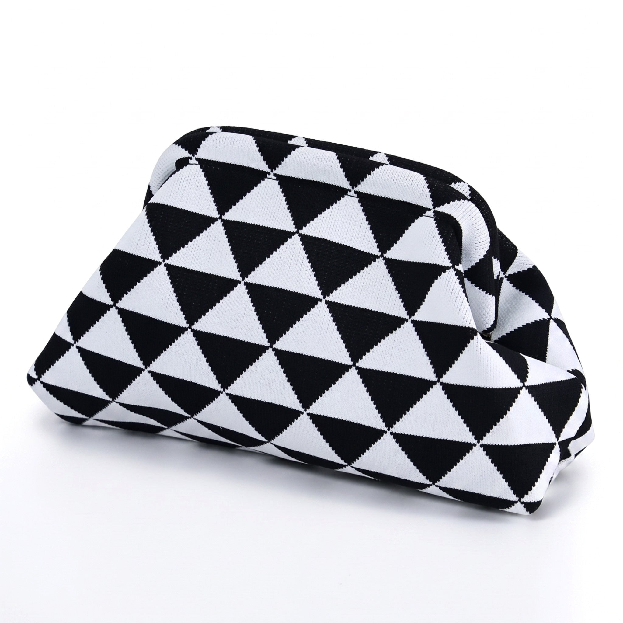 Monochrome Triangle Cloud Clutch — studio