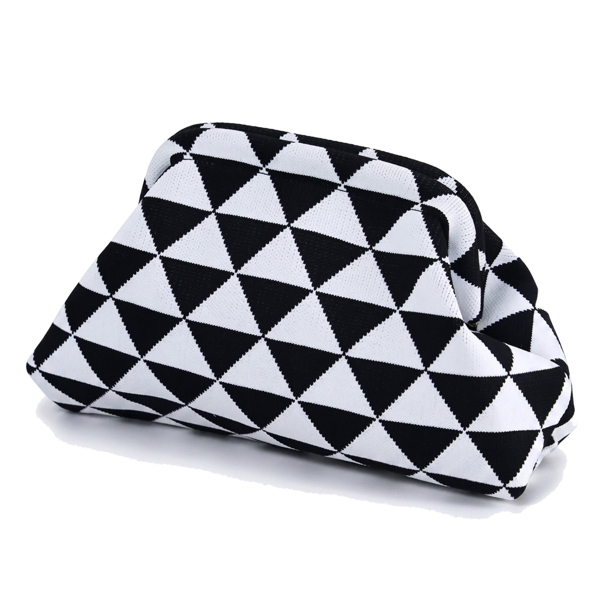 Monochrome triangle Cloud Pouch on a white background