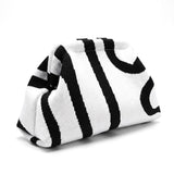 White Abstract Cloud Pouch