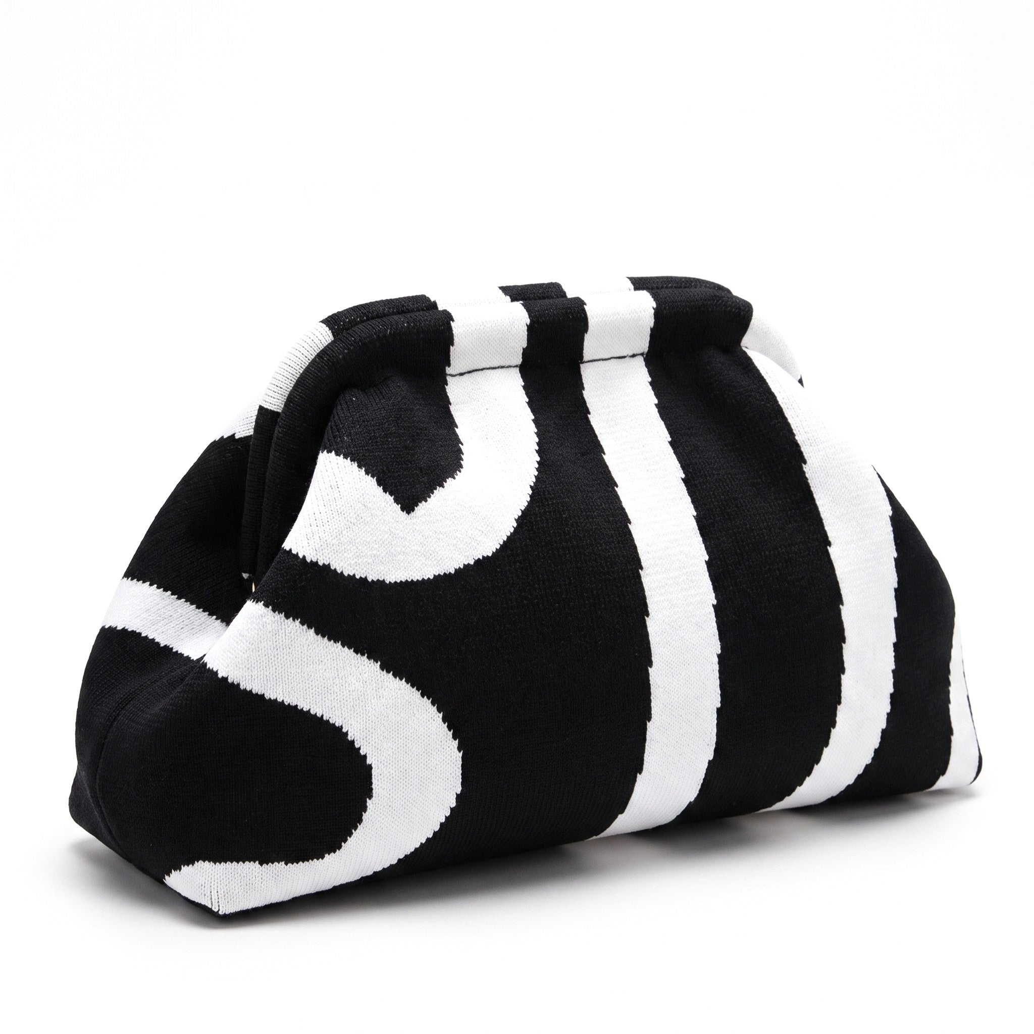 Black Abstract Cloud Clutch — studio