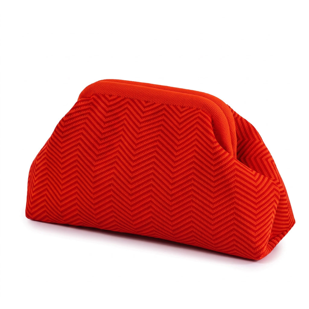 Poppy Chevron Cloud Clutch — studio