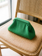 Kelly Green Waffle Cloud Pouch — lifestyle