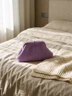 Lilac Waffle Cloud Pouch — lifestyle